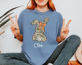Comfort Colors® Camo Easter Bunny Shirt: Custom Gifts for Boys and Girls