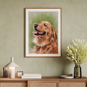 Custom Pet Portrait Print • Watercolor Dog Painting Hand Painted from Photo • Pet memorial gift • Pet loss gift