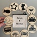 Wooden Nursery Rhyme Coins Discs Learning Resource EYFS KS1 