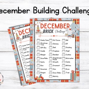Christmas Building Challenge, Holiday Kids Activity, Brick Building Challenge, Holiday Boredom Buster, Creativity, STEM, Problem-Solving