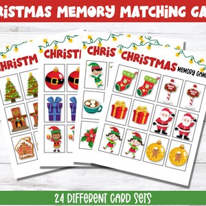 Christmas Memory Game, Christmas Matching Game, Printable Christmas Games, Toddler and Preschool Activity