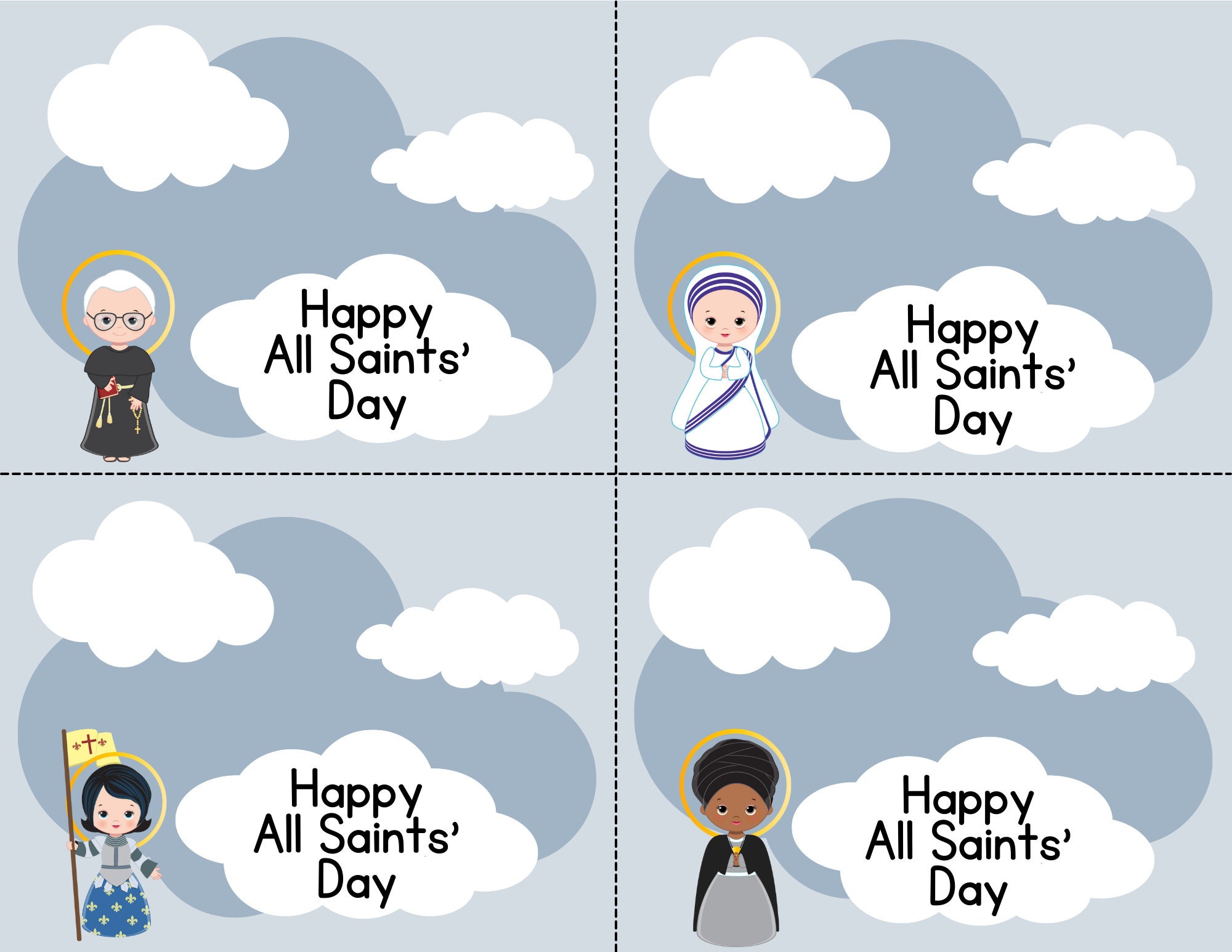 All Saints Day Party Printable Bag Toppers for Treats, Cookies, Toys ...