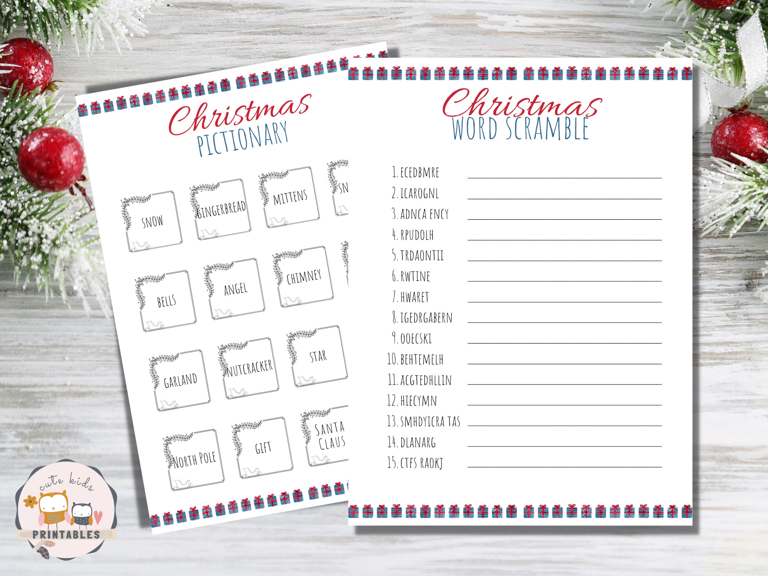 Printable Christmas Games, Christmas Games for Kids, Holiday Printables ...