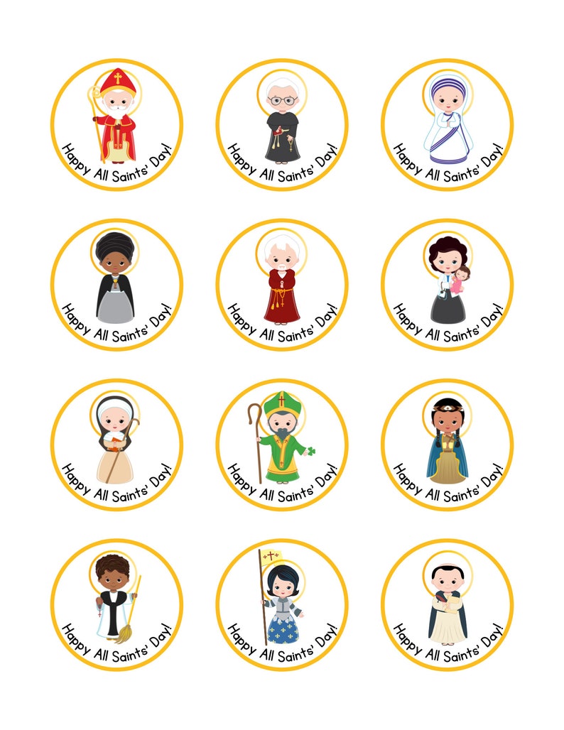 Printable All Saints' Day Cupcake Toppers PDF - All Saints' Day Party ...