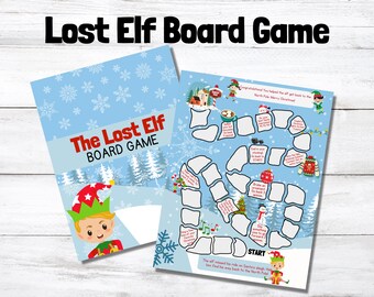 Printable Lost Elf Christmas Board Game for Kids - PDF Christmas Activity