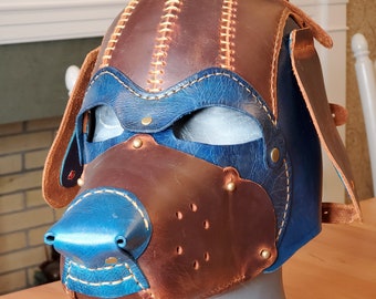 Capucha de cuero especial para cachorros: juego de cachorros, juego de mascotas, máscara de cuero para perros