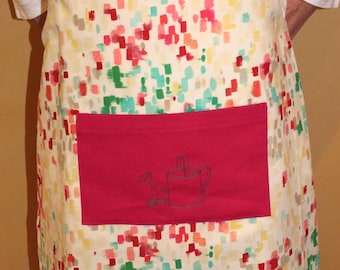Custom Embroidered Apron, Printed Cotton Duck Cloth, Handmade