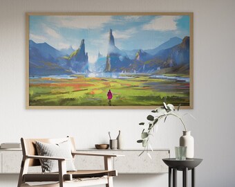 Samsung Frame Tv Pittura ad olio, Frame Art TV, Samsung Art TV, Arte astratta moderna per Frame Tv, Download digitale, Pittura ad olio Arte