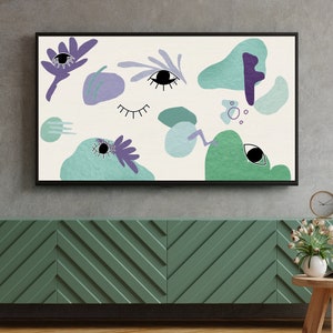 Frame Tv Art Boho Painting, Samsung Frame Tv Art, Frame Tv Art Neutral Painting, Boho Frame Tv Art, Instant Download
