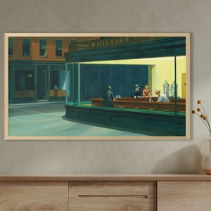 4K Samsung the Frame Tv Art, Famous painting by Edward Hopper Painting, Instant Download, Downloadable Art, Painting Art for Frame TV 4k