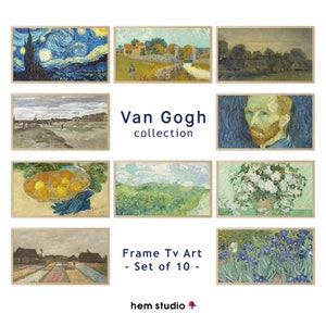 Van Gogh Collection Samsung Frame Tv Art, Set of 8 Vintage Paintings, Vincent Van Gogh Famous Paintings Bundle, Famous Painting Art
