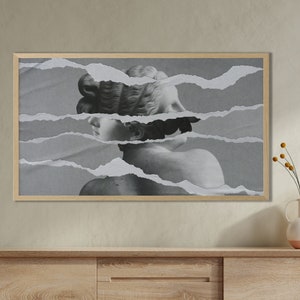 Samsung Frame Tv Art Modern, Frame TV Art Painting, Frame TV Art Modern White and Black, Frame TV Art Black and White, Modern Art,