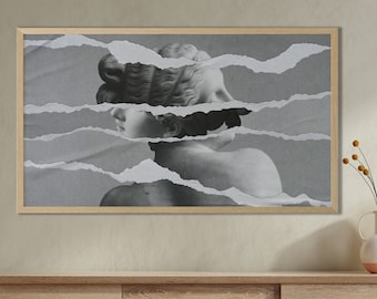 Samsung Frame Tv Art Modern, Frame TV Art Painting, Frame TV Art Modern White and Black, Frame TV Art Black and White, Modern Art,