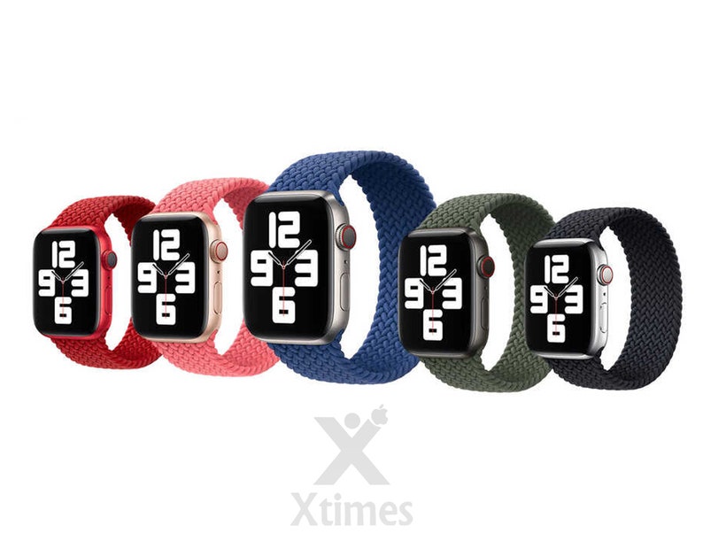 Khaki Braided Apple Watch Band Elastic Knitted Watch Strap Etsy