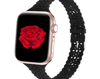 Correa de silicona con encaje para Apple Watch: Correa para iWatch de mujer
