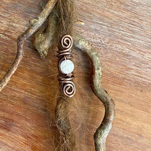 Dread jewelry made of copper (blackened) with rock crystal, dread bead, dreadlocks, rasta jewelry, dreadlocks, hair jewelry, vintage