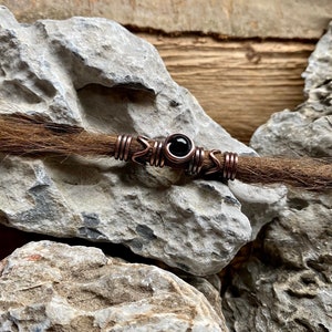 Dread jewelry onyx and copper blank (slightly blackened) zigzag, spiral, curls, rasta beads, dreadlocks beads, dreadlocks, dread pearl my