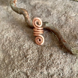 Dreadschmuck, Haarschmuck, Spirale aus Kupfer, gehämmert, Dreadperlen,Dreadlocks