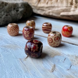 Dread jewelry wood bead large flower ornaments.Dread jewelry, dreadlocks beads, dreadlock accessories