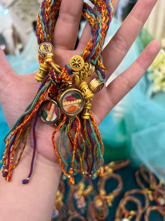 Tibetan Zakiram Goddess of Wealth Thangka Luck Braid String