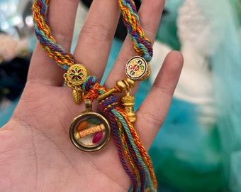 Tibetan Zakiram Goddess of Wealth Thangka Luck Braid String