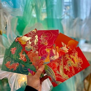 6pcs Random Premium Lucky Red Envelope Lunar New year Lucky Money Envelope
