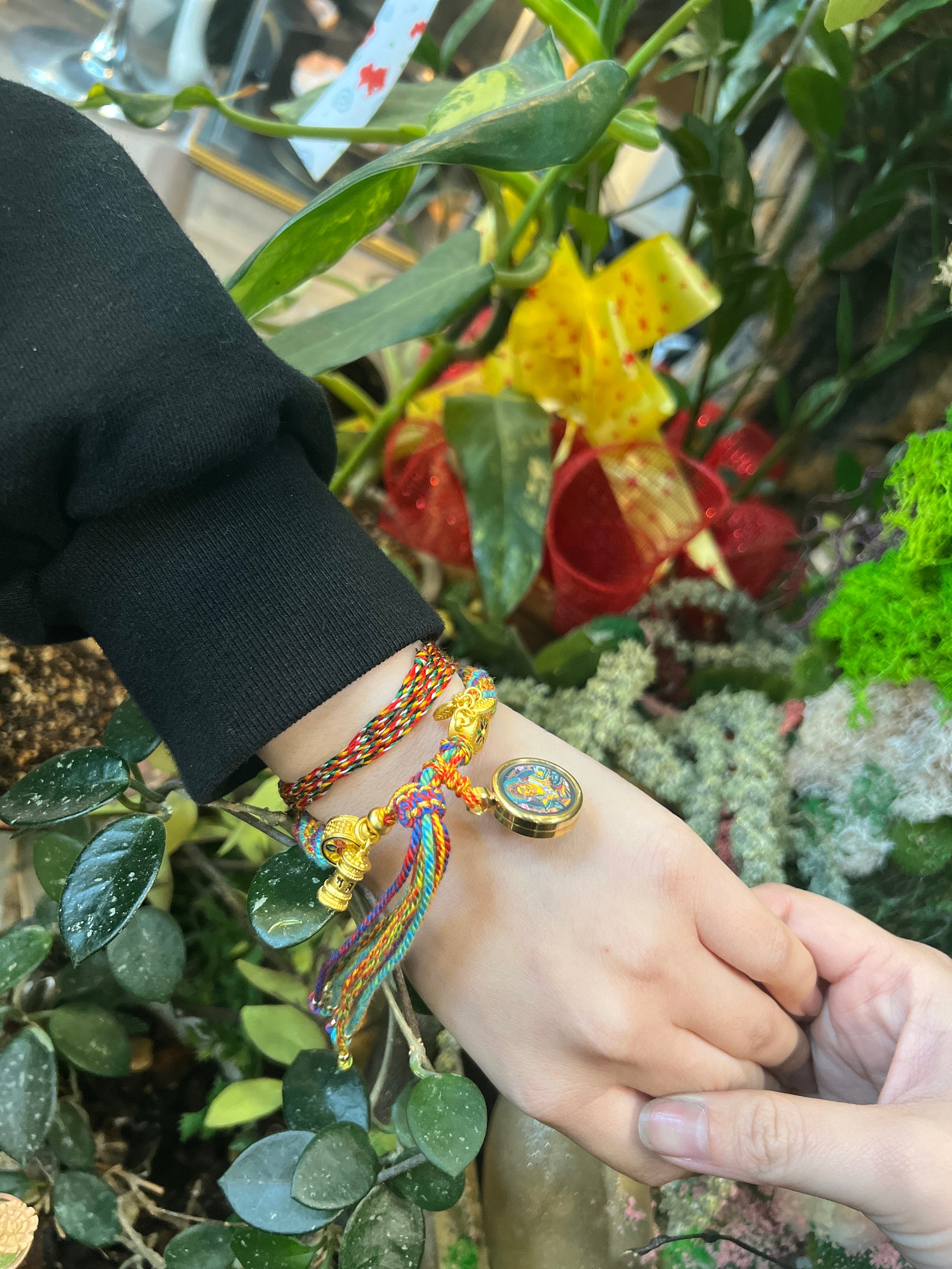 Tibetan Five God of Wealth Thangka Luck Braid String Bracelet 13