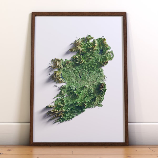 Ireland relief map print