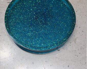 Glittery blue coaster