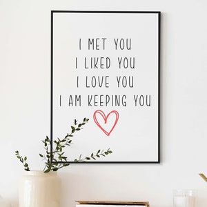 Impressão de citações de casal | Amor Impressão | Presente de aniversário | Impressão das citações do amor | Presente dos namorados | Impressão tipográfica | Citações fofas de amor