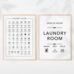 Laundry Room 2 Print Set, Printable Art, Laundry Wall Decor, Laundry Symbols Guide, Laundry Care, Laundry Room Art, Laundry Symbols Guide