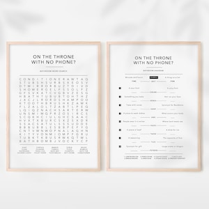Forgot Your Phone Bathroom Sign, Anagram Riddles and Word Search, Bathroom Puzzles, Bathroom Printable Set, Funny Bathroom & Toilet Sign
