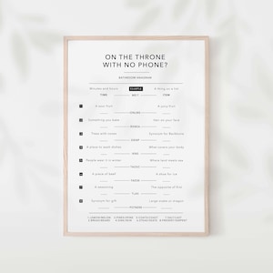 Forgot Your Phone Bathroom Sign, Anagram Riddles, Bathroom prints, Bathroom Puzzle wall art, Bathroom decor, Bathroom wall art