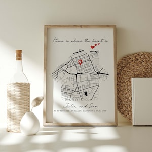 Impression de carte de maison neuve, cadeau de pendaison de crémaillère personnalisé, cadeaux pour une nouvelle maison, impression d'anniversaire de couple personnalisée, cadeau de déménagement