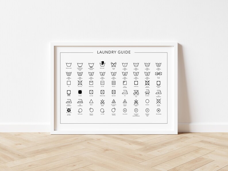 Horizontal Laundry Care Guide Poster Laundry Room Decor Etsy