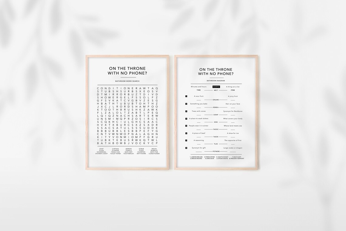 Forgot Your Phone Bathroom Sign Anagram Riddles and Word - Etsy