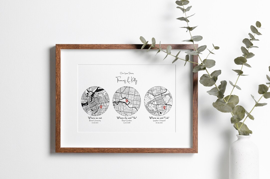 Personalised Couples Anniversary Print, Valentines Gift for Him & Her ...
