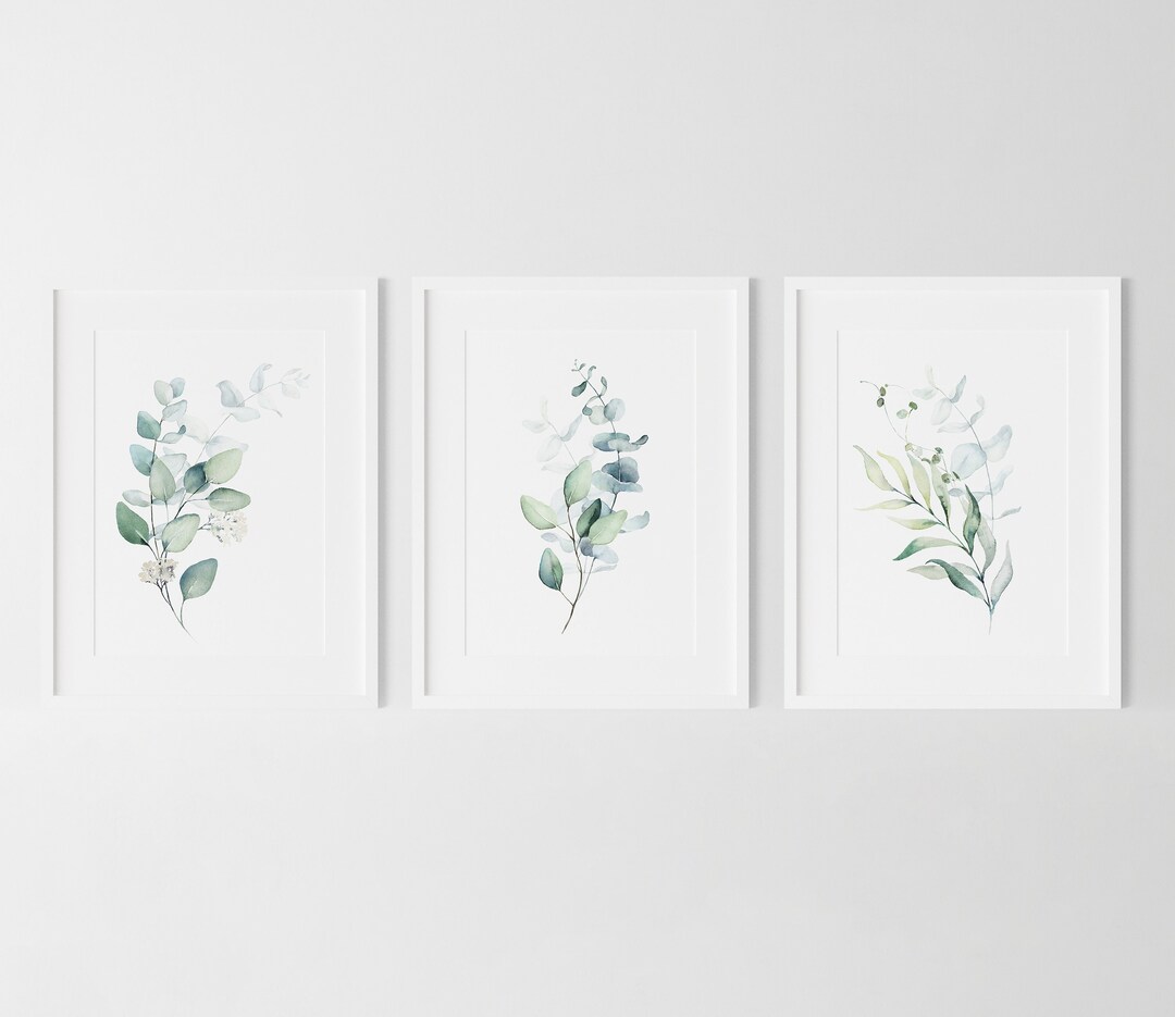 Eucalyptus Plant Art, Watercolour Eucalyptus Bathroom Print, Eucalyptus ...