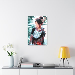 Hmong Girl Winking, Hmong Wall Art Print on Canvas, Hmong Wall Art, Hmong Art Prints, Asian Art, Asian Art Prints on Canvas
