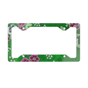 Green Ntaub Lis Loos Metal License Plate Frame, Hmong License Plate Frame, Hmong, Hmong Mother&#39;s Day Gifts, Hmong Gifts, Birthday Gifts