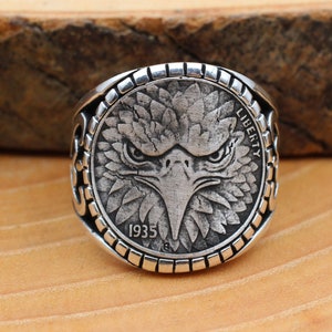 Eagle Men Ring, 925 Sterling Silver Ring, Eagle Ring, Rings For Men, Biker Eagle Ring, Best Gift for Him, Handmade Ring, Motorcycle Ring