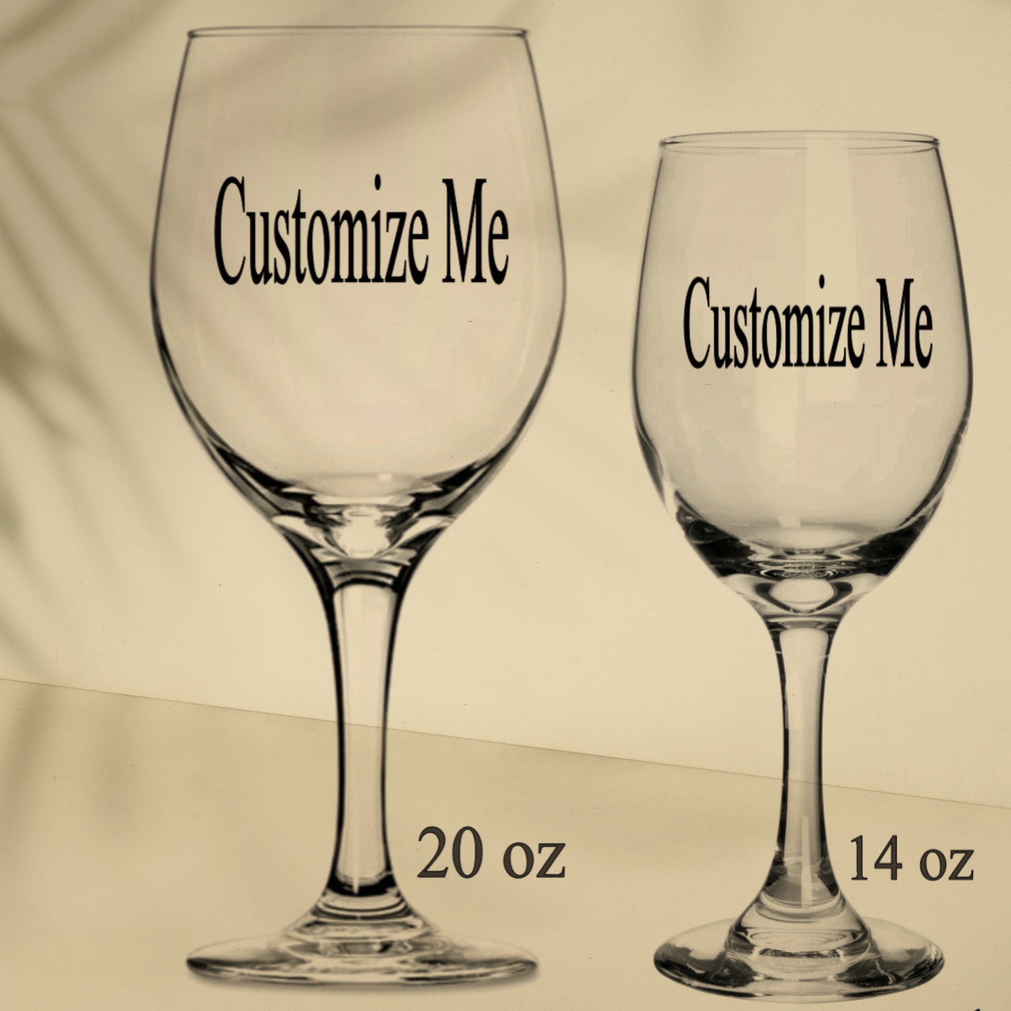 Customizable Stemmed Wine Glasses 20oz and 14oz. - Etsy