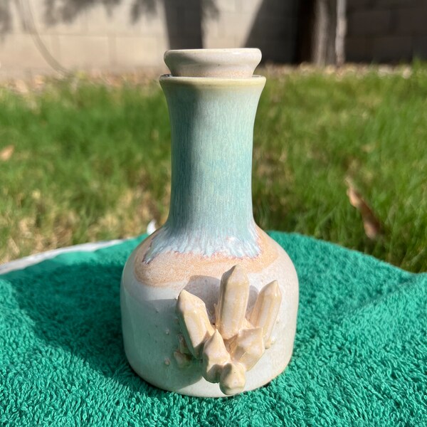 Hand Thrown Crystal Potion Bottle