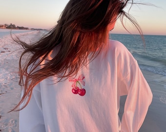 Sweet as Cherries Crewneck | Cherries | Crewneck | Coquette | Trendy Design | Coquette Design | Cherry | Bow | Bow Crewneck | Bow Hoodie