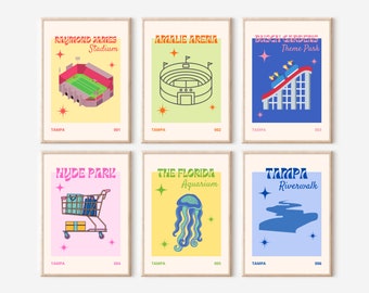 Tampa Preppy Wall Art Prints | Tampa Prints | Tampa Bay | Modna sztuka ścienna | Wydruki sztuki ściennej | Modna sztuka ścienna | Pobieranie cyfrowe | Prezent