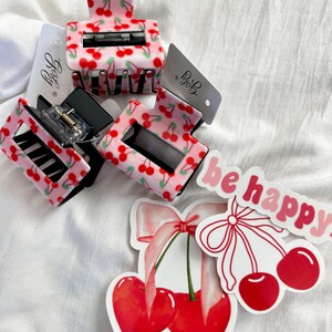 Bow & Cherries Sticker Cherry Sticker Croquette Bow Bow Design Bow Sticker Laptop Sticker Stickers Laptop Water Bottle image 3