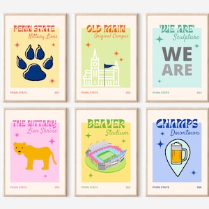 Penn State Prints / Penn State Preppy Prints / Penn State / Pensilvania / Arte de pared / Impresiones Preppy / Arte de pared de moda / Descarga digital