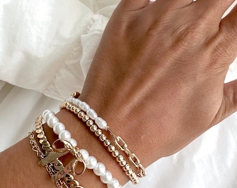 The Bella Stack | Bracelet | Bow Bracelet | Stretchy Bracelet | Stretchy | Rhinestone | Pearls | Jewelry | Coquette | Stack | Gift