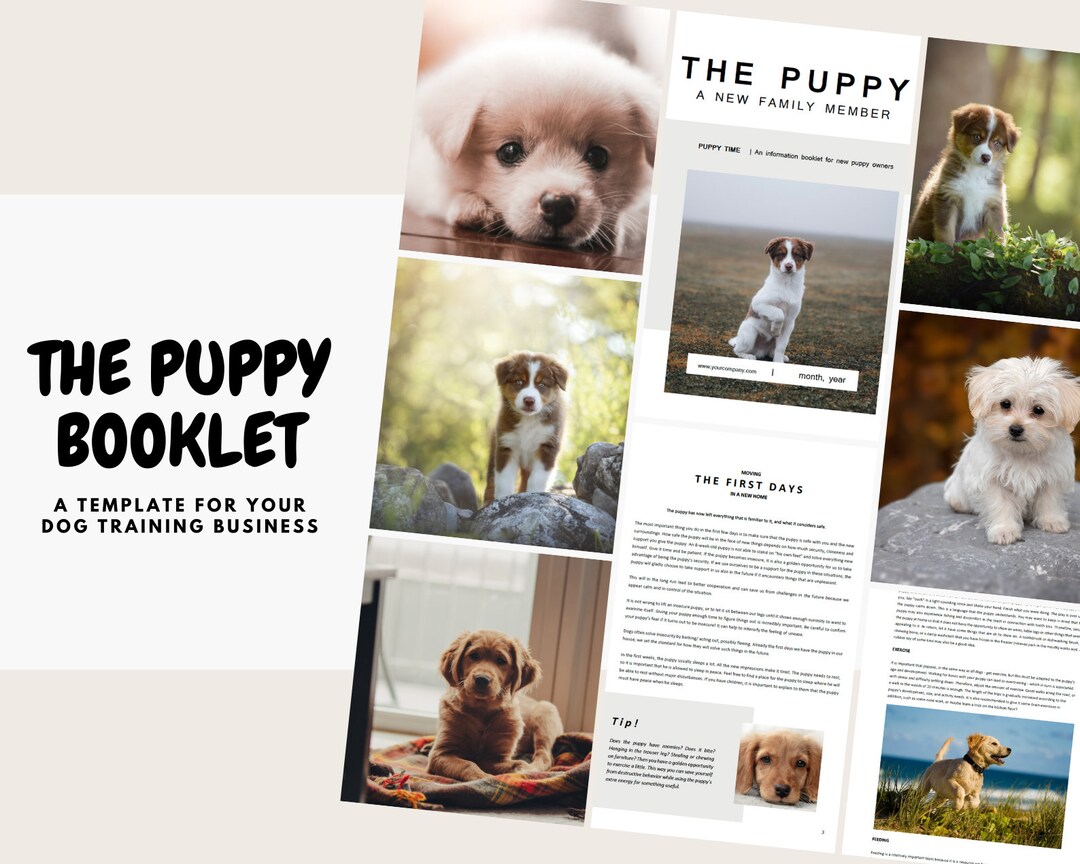 Complete Puppy Ebook Booklet Template for Dog Training Etsy