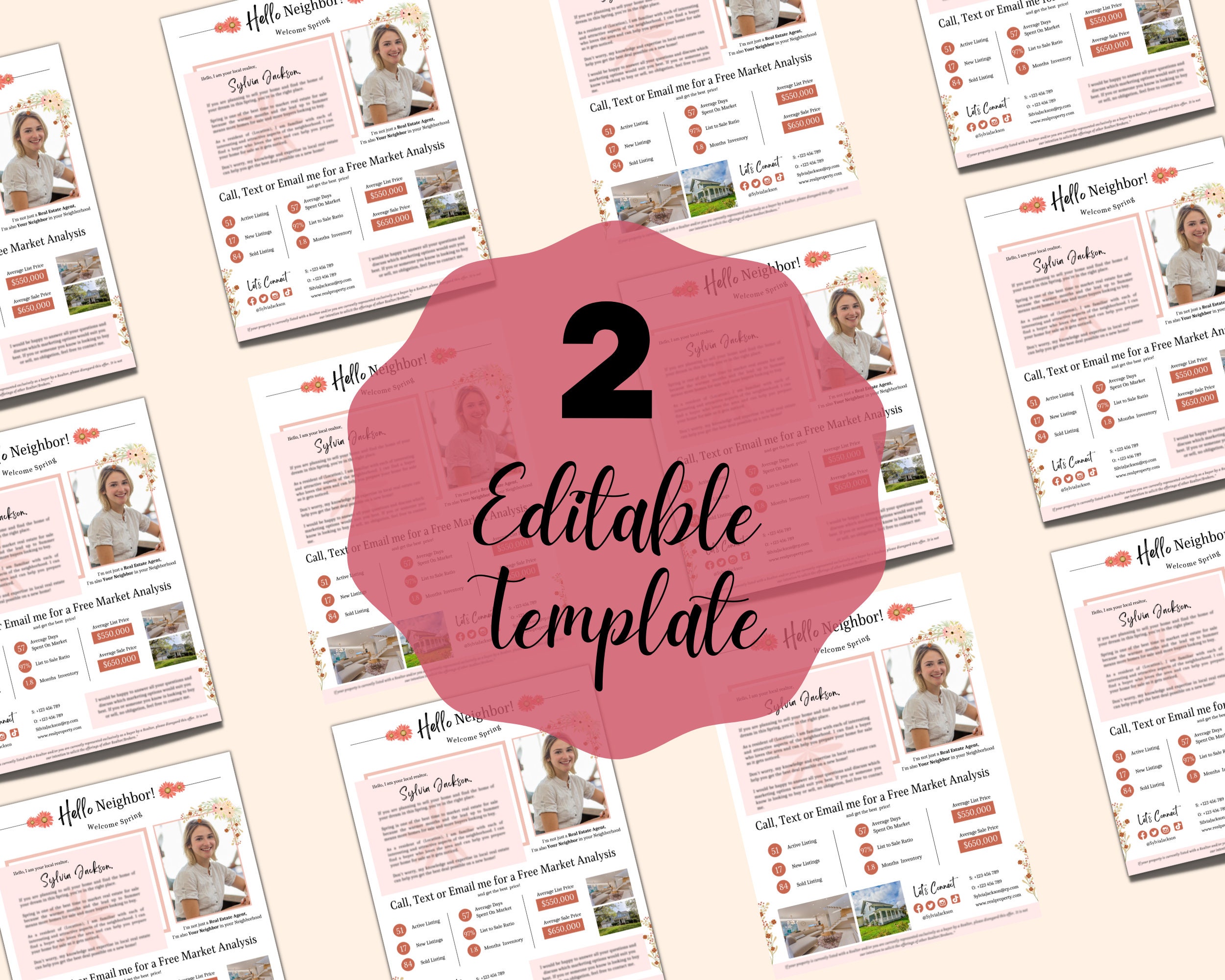 Hello Neighbor Flyer| Real Estate Template| Spring Real Estate ...